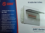 Tủ điện âm tường Sino mặt nhựa chống cháy chứa 2-4 module (E4FC 2/4
